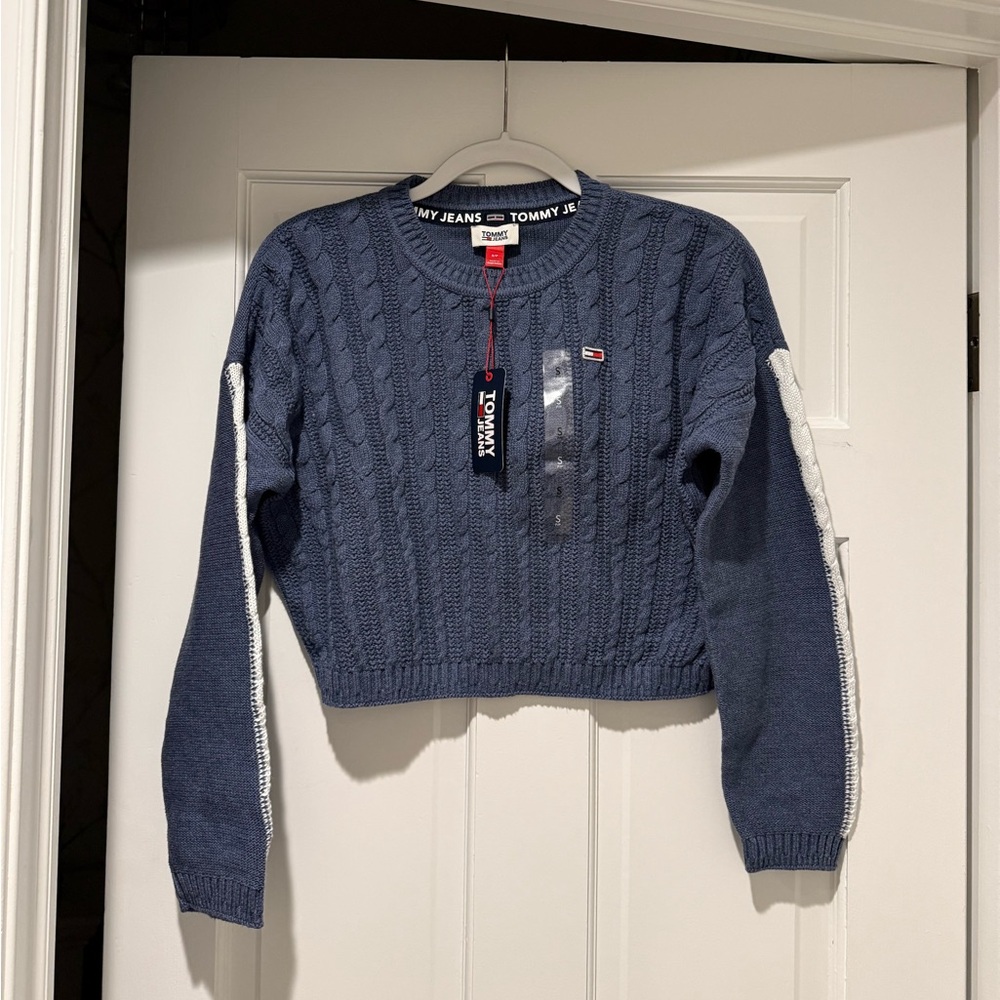 NWT Tommy Hilfiger Cable-Knit Cropped Sweater